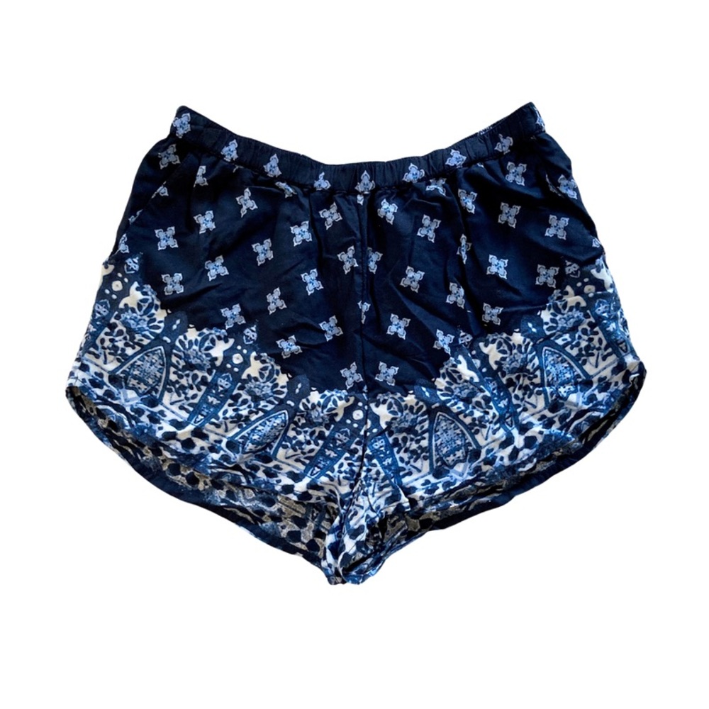 ABERCROMBIE HIGH WAISTED LIGHT BLUE PRINTED SHORTS SIZE EXTRA